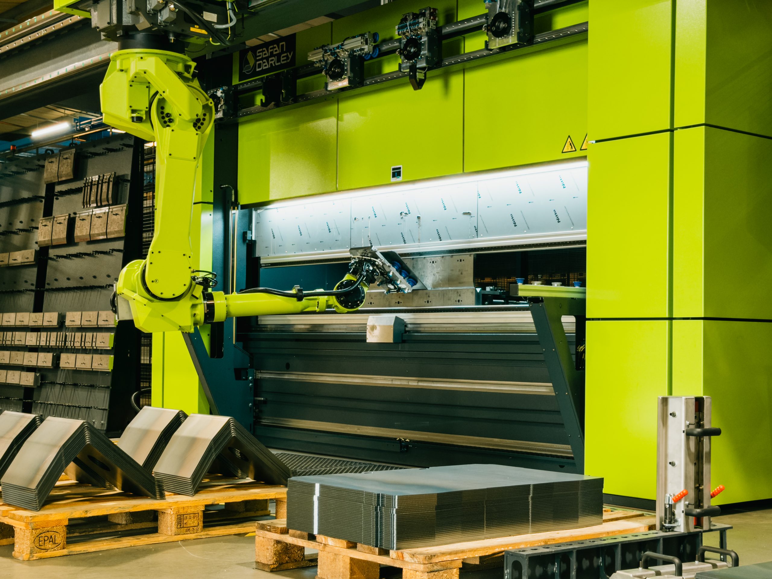 The new brake press at Warmflow's manufacturing facility.