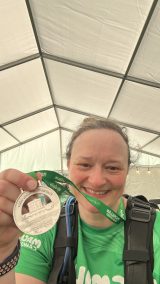 Sally Buist with her finishers medal