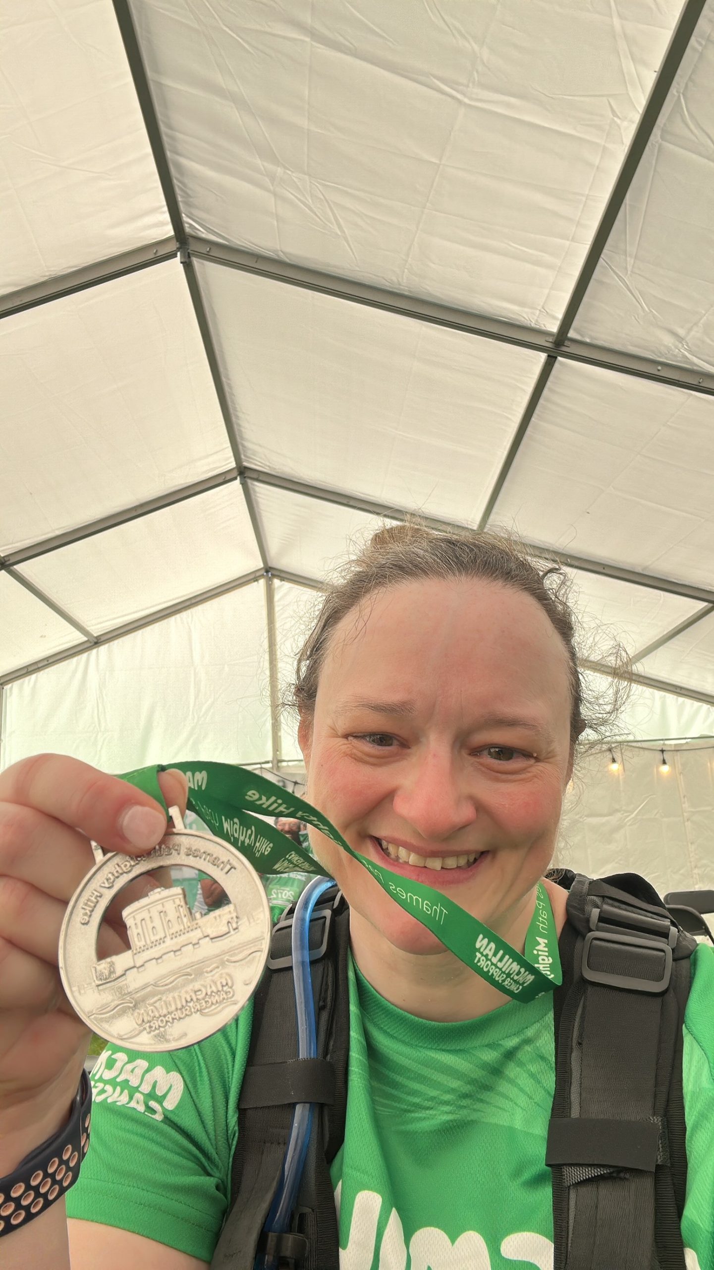 Sally Buist with her finishers medal